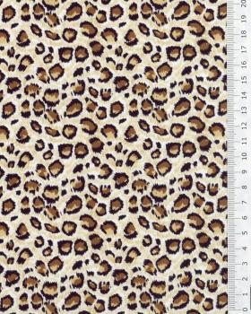  Leopard cotton poplin Beige - Tissushop